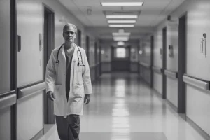 Médico realizando guardia hospitalaria en Alemania